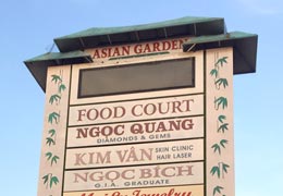 9200 Bolsa Ave.  Asian Garden Mall Stores Sign.